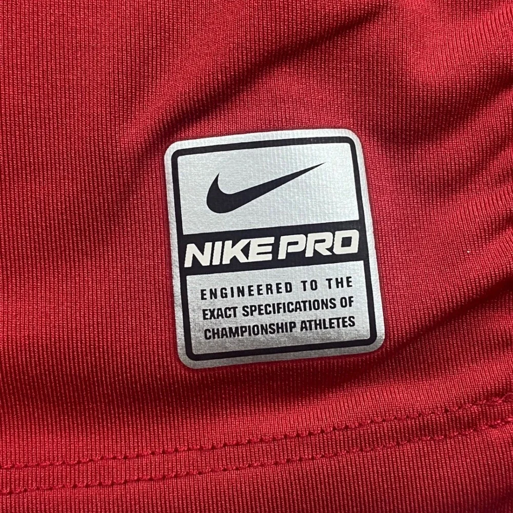Nike Pro Mens XXL Red Black Long Sleeve Compression Shirt Nike FIT 356864-648